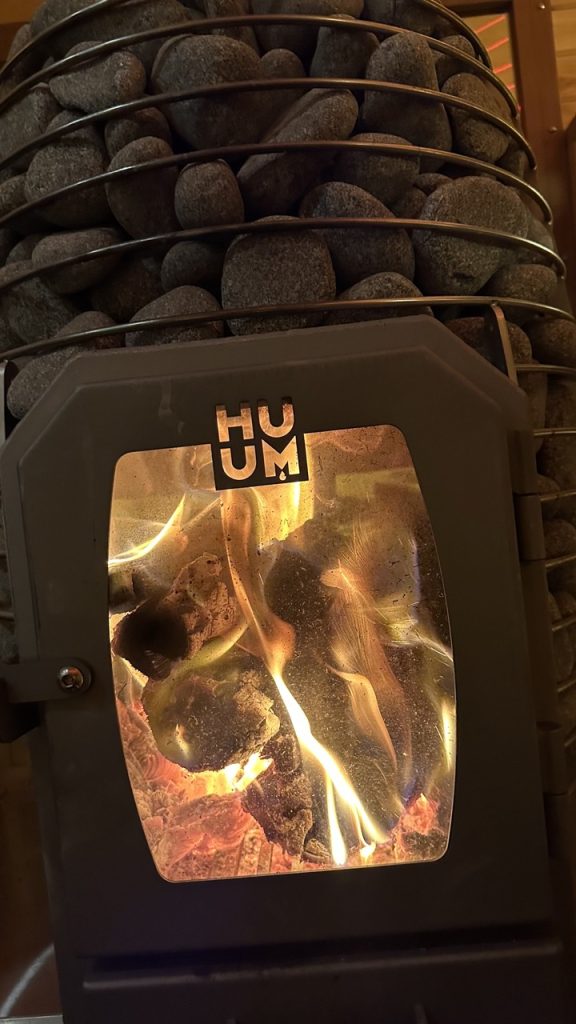 IMG_8321 Large Bliss Mobile Sauna wood-burning heater showcasing premium craftsmanship and warmth