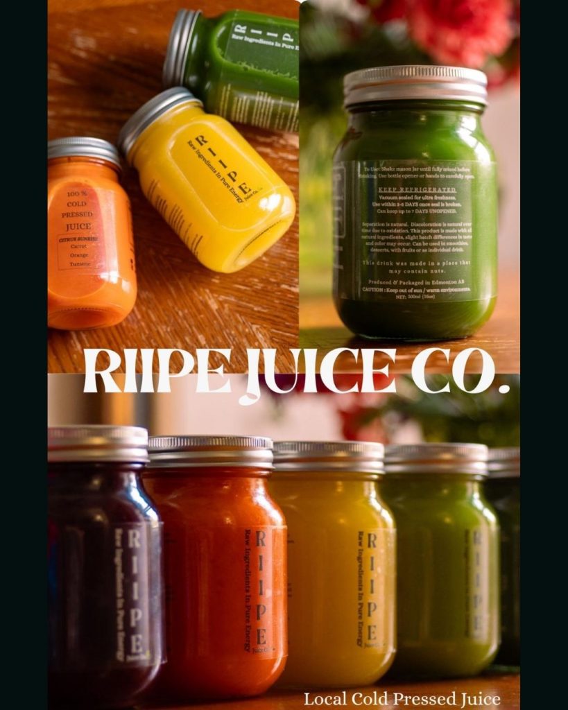 Riipe Juice Co product image Cold-pressed juice bottles from Riipe Juice Co in Edmonton